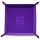 Velvet Folding Dice Tray 10x10 Purple with Leather Backing