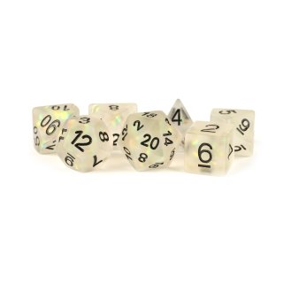 16mm Resin Icy Opal Dice Poly Set Clear (7)