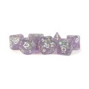 16mm Resin Icy Opal Dice Poly Set Purple w/ Silver...