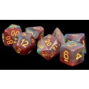 Resin Polyhedral Dice Set Red Pearl Swirl (7)