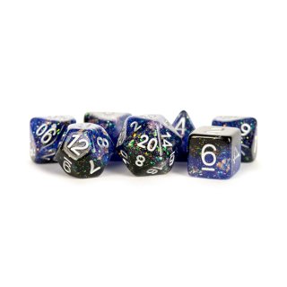 16mm Eternal Resin Poly Dice Set Blue/Black (7)