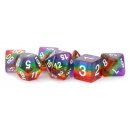 Resin Polyhedral Dice Set Translucent Rainbow (7)
