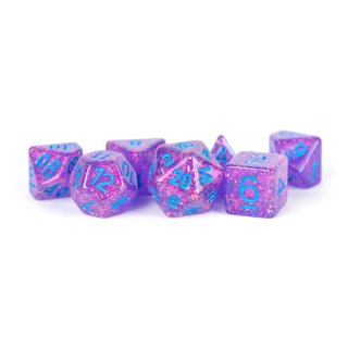 16mm Resin Flash Dice Poly Set Purple (7)