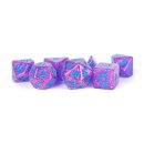 16mm Resin Flash Dice Poly Set Purple (7)