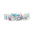 16mm Resin Pearl Dice Poly Set Gradient Purple/Teal/White...