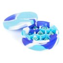 Silicone Round Dice Case Blue/White/Light Blue