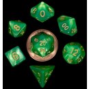 Mini Polyhedral Dice Set Green/Light Green with Gold...