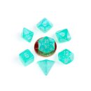 10mm Mini Stardust Acrylic Poly Dice Set Turquoise (7)