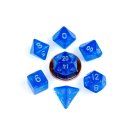 10mm Mini Stardust Acrylic Poly Dice Set Blue with Silver...