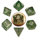 Mini Polyhedral Dice Set Ethereal Green with White...