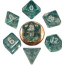 Mini Polyhedral Dice Set Ethereal Light Blue with White...