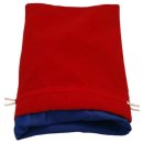 Red Velvet Dice Bag with Blue Satin Lining 6x8