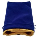 Blue Velvet Dice Bag with Gold Satin Lining 6x8