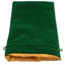 Green Velvet Dice Bag with Gold Satin Lining 6x8