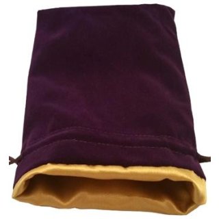 Purple Velvet Dice Bag with Gold Satin Lining 6x8