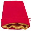 Dice Bag Red Velvet Dice Bag with Gold Satin Lining 4x6