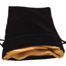 Dice Bags Black Velvet Dice Bag with Gold Satin Lining 4x6