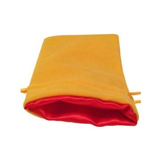 Dice Bag Gold Velvet Dice Bag with Red Satin Lining 4x6