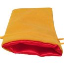Dice Bag Gold Velvet Dice Bag with Red Satin Lining 4x6