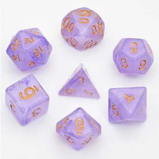 Purple Silk Translucent Dice RPG Dice Set (7)
