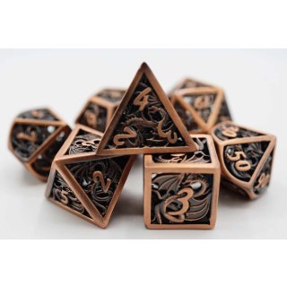 Copper Dragon Hollow Metal RPG Dice Set (7)