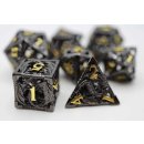 Night Dragon Hollow Metal RPG Dice Set (7)