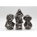 Silver Dragon Hollow Metal RPG Dice Set (7)