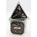Void Dragon with Silver Metal RPG Dice Set (7)