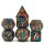 Blue-Fire Dragon Scale Metal RPG Dice Set (7)