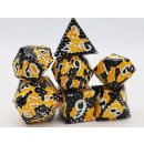 Bumblebee Dragon Scale Metal RPG Dice Set (7)