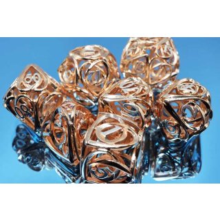 Copper Hollow Hearts Metal RPG Dice Set (7)
