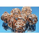 Copper Hollow Hearts Metal RPG Dice Set (7)