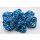 Blue Hollow Hearts Metal RPG Dice Set (7)