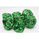 Green Hollow Hearts Metal RPG Dice Set (7)