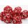 Red Hollow Hearts Metal RPG Dice Set (7)