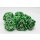 Green Jeweled Hollow Hearts Metal RPG Dice Set (7)