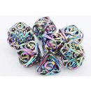 Burnt Opal Hollow Hearts Metal RPG Dice Set (7)
