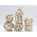 Silver Hatchling Dragon RPG Hollow Metal Dice Set (7)