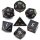 Blue Sandstone Gemstone Engraved with Gold RPG Dice Set (7)