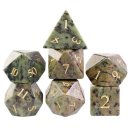 Dark Jasper Semiprecious Gemstone Engraved with Gold RPG...