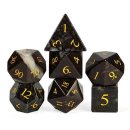 Chicken-Blood Stone Gemstone Engraved with Gold RPG Dice...
