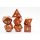 Red Goldstone Gemstone Engraved with Gold RPG Dice Set (7)