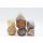 Gray Agate Gemstone Engraved with Gold RPG Dice Set (7)