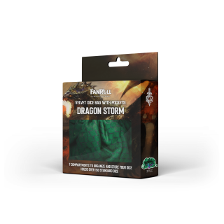 Dragon Storm Velvet Compartment Dice Bag: Green Dragon Scales
