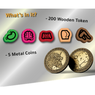 Kabula: Wood & Metal Token Set (EN)