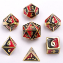 Mini Behemoth Metal RPG Dice Set Gold w/Ruby & Black (7)