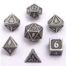 Mini Behemoth Metal RPG Dice Set Ancient Silver (7)