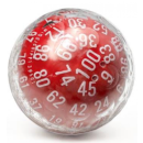 Opaque Zocchihedron Red/White D100