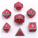 Mini Behemoth Metal Dice Set-Brushed Red (7)