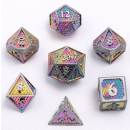 Mini Behemoth Metal RPG Dice Set Brushed Rainbow (7)